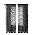 Miniatyrbillede 1 af 3: Sorte blondegardiner 2 stk Sort 100 x 200 cm