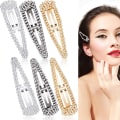 Miniatyrbilde 3 av 5: 6 Stykker Rhinestone Hårklipp 3 Tommer Snap Hårspenner Brud