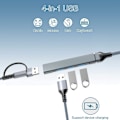 Miniatyrbilde 4 av 5: Type C Laptop Konverter Dock én til fire Splitter USB 3.0 hub d