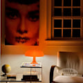 Miniatyrbillede 4 af 5: Orange Svampe Lampe til Rum Æstetisk Moderne Belysning til Soveværelse | Cool Retro Stueindretning (Orange)