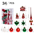 Miniatyrbilde 2 av 5: 34 Julekuler Julerispyntsett, Plast Uknuselig