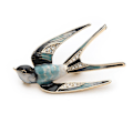 Miniatyrbillede 4 af 5: Premium Smuk Krystal Svale Dyr Brosche Fugl Lapel Nål Badge