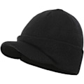 Miniatyrbillede 1 af 5: Mænds Vinter Beanie Hat med Skygge - Varmt Dobbelt Strikket Cuff Beanie Ca
