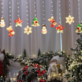Miniatyrbillede 4 af 7: LED Julelysstreng USB Snemand Snefnug Vindue Dekoration