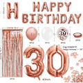 Miniatyrbillede 2 af 7: 30 års fødselsdag pynt, frynseforhæng, Happy Birthday banner
