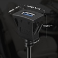 Miniatyrbilde 2 av 5: 2-pakks firkantet USB 3.0-panel med enkelt port, flush montering, forlengelse DXGHC