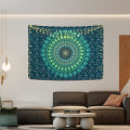 Miniatyrbild 3 av 7: Bohemisk Mandala Väggbonad Hippie Väggbonader Psykedelisk Påfågel B