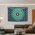 Miniatyrbilde 3 av 7: Bohemian Mandala Tapestry Hippie Veggtepper Psykedelisk Påfugl B