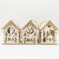 Miniatyrbilde 5 av 7: Seks julepynt i tre - Juleboder med lys