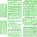 Miniatyrbilde 1 av 7: 11 Stykk Plast Målesjablonger Sirkelsjablong Geometrisk D