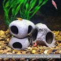 Miniatyrbillede 6 af 6: 1 stk. Akvarie Hideaway Rock Cave til vanddyr til at yngle, lege og hvile, sikker og ikke-giftig keramisk fiskeornament