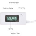 Miniatyrbild 3 av 5: LCD-bakgrundsbelysning LCD Digital Display USB Amperemeter Voltmeter Laddningskapacitet