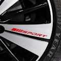 Miniatyrbillede 2 af 5: 4 stk. Fælgfælge Sports Racing Dekal Striber Dekaler Emblem Bumper R
