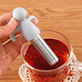 Miniatyrbillede 2 af 5: 2 Pak Løse Blade Te-Brygger Finmasket Te-Infuser med Silikonhåndtag Rustfrit Stål Te-Bold til Løse Blade, Grå
