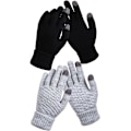 Miniatyrbillede 1 af 7: 2 Par Dame Vinter Touchscreen Handsker Varme Fleeceforet Strik