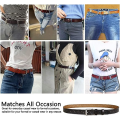 Pikkukuva 5 / 5: Naisten Vintage-nahkavyö kukka-aukkoilla ja denim-seos B
