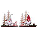 Miniatyrbillede 1 af 5: 2 stykker julepynt Træ fyrretræ dobbelt træ skov