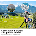 Miniatyrbillede 3 af 5: 80x100 Monokular-Teleskop Højtydende Monokular til Voksne Monokular til Smartphone Adapter Monokular Teleskop Jagt