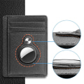 Miniatyrbild 5 av 5: PU-läder AirTag-korthållare RFID stöldskyddande svep plånbok med spårning