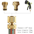 Miniatyrbillede 4 af 6: 2 stk. Messing Havehane Hurtigkobling, 1/2\" Havehane Hurtig