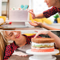 Miniatyrbilde 5 av 5: Kakepyntsett med kakefat, 12 nummererte kakepynttips