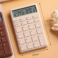 Miniatyrbillede 2 af 4: Lommeregner til lomme & skrivebord i beige med lys LCD, dobbelt strøm H