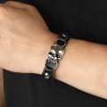 Miniatyrbillede 4 af 5: Enkel kraniet hoved læderarmbånd personlighed trend gade tilbehør