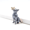 Miniatyrbillede 1 af 4: Emblemerede Kat- og Sommerfugl-Brocher til Kvinder Mode Dyr Nål Vi