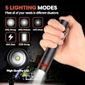 Miniatyrbillede 5 af 5: Mini LED Lommelygte 2 stk., Stålclips & COB Lille Lommelygter USB R