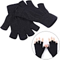 Miniatyrbillede 4 af 7: 2 Par Unisex Varme Halvfingerhandsker Vinter Fingerløse Handsker