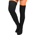 Pikkukuva 1 / 7: Naisten kaapelikudotut polvenpituudet talvibootsisukat Extra Long Thigh L