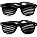 Miniatyrbillede 1 af 3: 2-pak Pinhole-briller til forbedret syn, sort unisex,A