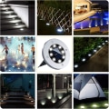 Miniatyrbillede 2 af 7: Udendørs Solcellelys, 8 LED Spot Solhavelampe Vandafvisende IP65