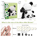 Miniatyrbillede 2 af 7: Mini Byggeklodser Dyr Sæt  Tasker, 1325 PCS Mikro Mini Panda