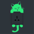 Miniatyrbillede 4 af 5: Sød Kreativ Killing Kat Lysende Noctilucent Glødende Kontaktmærke Vægsticker DXGHC