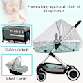 Miniatyrbild 4 av 6: Vagn Nät, Universell Myggnät Fly Bug Insekt Nät Skyddskåpa för Barnvagn Buggy Lift Säng Barnvagn Bassinet Bask