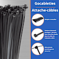 Miniatyrbillede 4 af 5: Nylon Kabelbinder - 300 mm x 3.6 mm - Sort - UV-resistent Kabelbinder