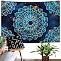 Miniatyrbillede 1 af 5: Mandala Lotus Vægtæppe Væghæng Psykedelisk Mystisk Boheme