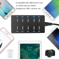 Miniatyrbillede 4 af 5: USB Opladningsstation, 50W 10-Ports USB Oplader Hub, Multi-Port DXGHC