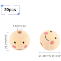 Pikkukuva 2 / 5: 50 kpl Puupäähelmet, 25mm Suuret Luonnonpuuhelmet Pyöreät DXGHC