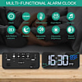 Miniatyrbild 2 av 4: Digital väckarklocka, LED-väckarklocka, termometerfunktion, snooze, 2 larm, 12/24H, USB-driven (svart)