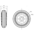 Miniatyrbillede 2 af 4: Sorte gummihjul med stemplet stålcenter - Sæt med 2 - 100 mm diameter Svart