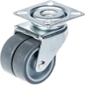 Pikkukuva 2 / 4: rakennuslaitteet 50mm 2" kaksoispyörä harmaa kumi kääntyvä 140kg kapasiteetti, 2 sarja