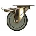 Miniatyrbillede 2 af 4: 100 mm hjul i rustfrit stål - UMÆRKEDE - Sæt 4 - 80 kg, kraftigt Grå