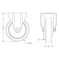 Pikkukuva 2 / 4: 125mm 5" rullattu harmaa kumirengassarja 130kg:n kantavuudella