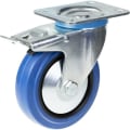 Miniatyrbillede 1 af 4: Hjul - Drejelig - Blå gummi - 125mm - 200kg Blå
