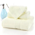 Miniatyrbild 2 av 5: Lyxigt handduksset i bomull för hemmet, 3-delat set, ultramjukt, mycket absorberande, inkluderar 1 badhandduk, 1 handduk, 1 tvättlapp 3PCS Soft yellow