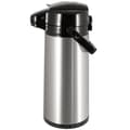 Glasforet pumpe-termokande, 1,9L, rustfrit stål, børstet, drikkevarebeholder