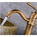 Miniatyrbilde 3 av 5: Svingbar messing servantkran i keramisk retrostil universal tap-a