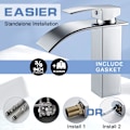 Miniatyrbilde 3 av 5: Moderne baderomskran Elegant fossefall design servantkran messing blandebatteri varmt kaldt vann tilgjengelig G 3/8 krom kran Pd8cc
